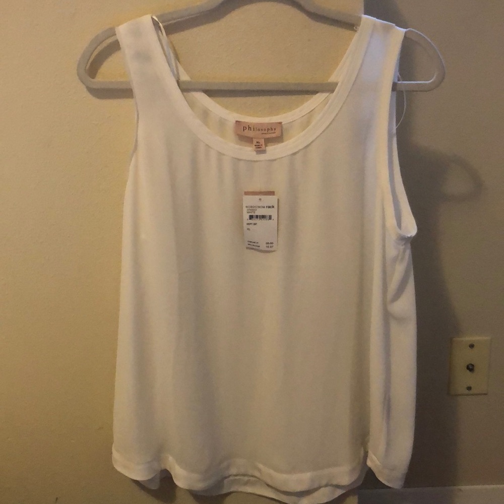Philosophy: White Chiffon Tank